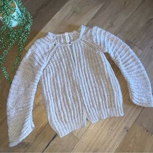 HUMANOID Zip Front Chunky Knit Sweater baby alpaca wool